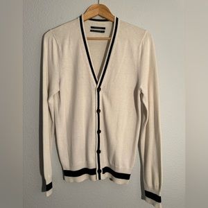 Unisex Club Monaco Cream/Black Cardigan size XS